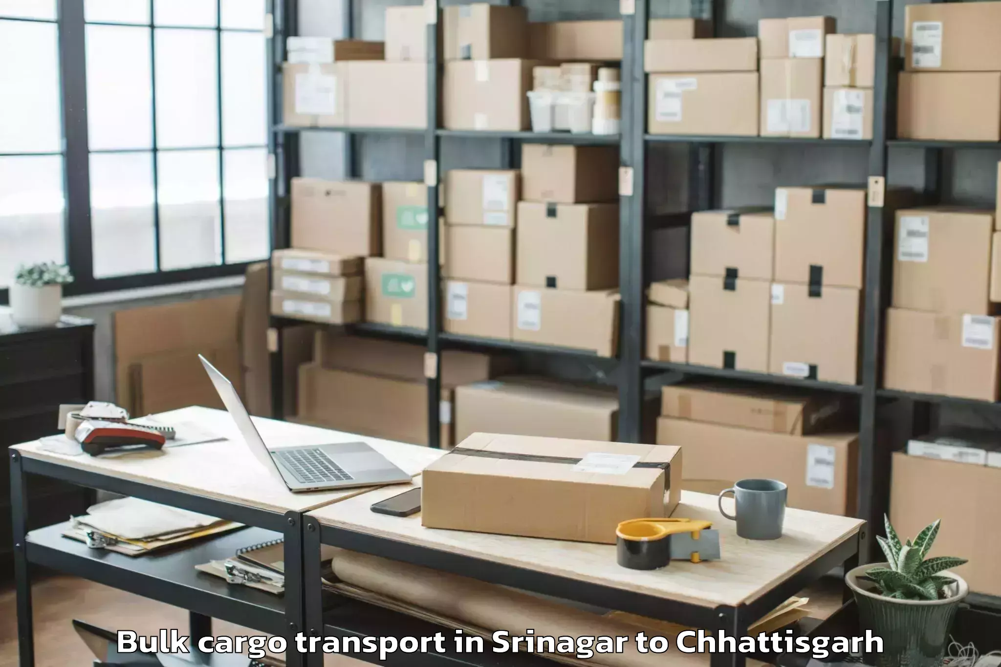 Trusted Srinagar to Jashpur Nagar Bulk Cargo Transport